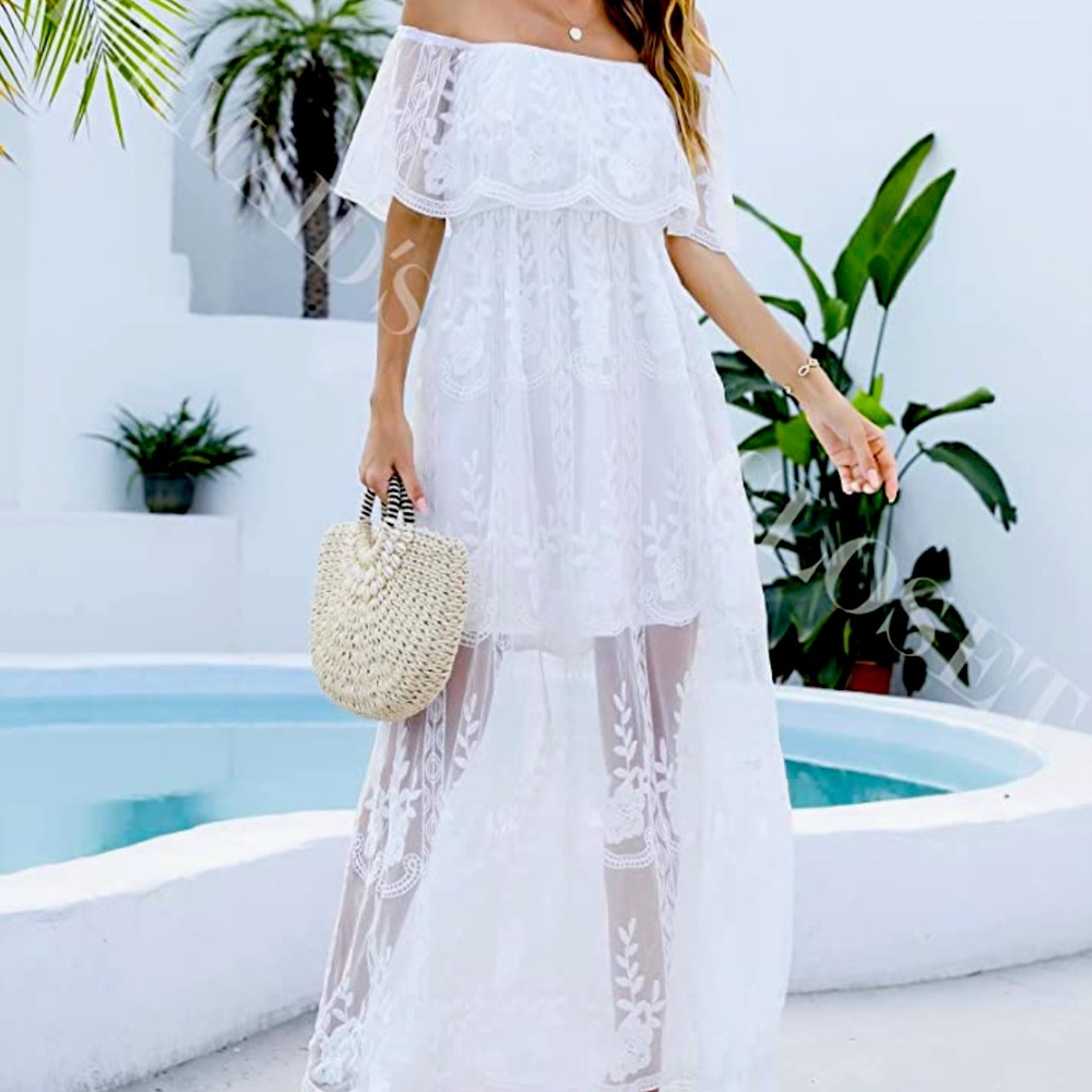 Boho Lace Maternity Gown